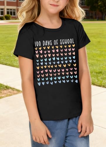 Image of BANGELY 100 Days of School Shirts for Kids Back to School Graphic Tee 100 Days Celebration Tshirt Elementary Student Gift