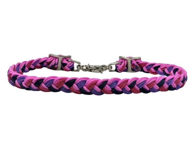 Showman Braided Pink & Purple Nylon Wither Strap