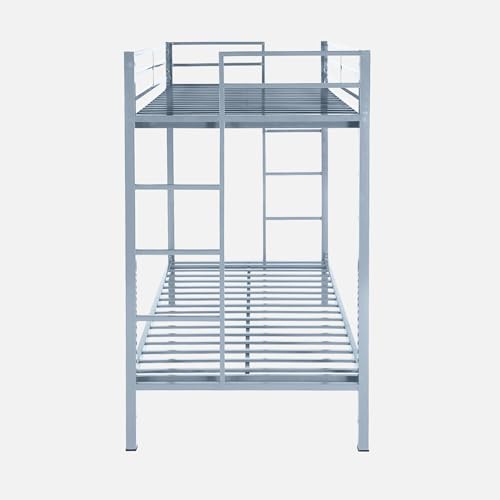 Image of Pilio Twin Over Twin Metal Bunk Bed | Bunk Bed Without Storage for Kids & Adult | Double Decker Bed for Kids Room| Space-Saving Twin Bunk Room| Bunker Bed Frame (Mattress Not Included)