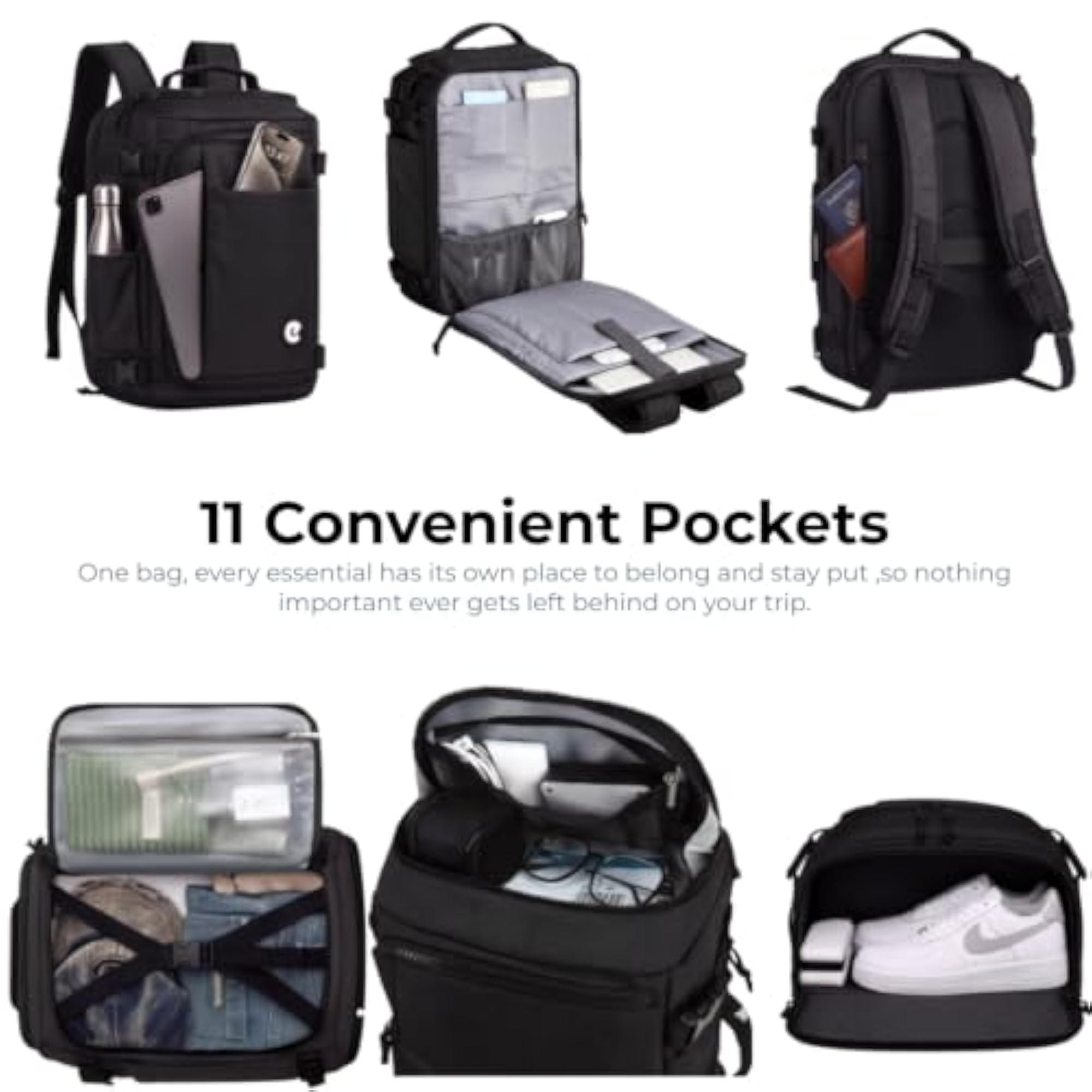 Easify All-in-One Travel Backpack 38L, Expandable Laptop Backpack