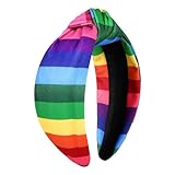 PHALIN Rainbow Headband for Women LGBTQ Heart Flag Pride Headbands Rainbow Stripe Wide Top Knot Headband Hair Accessories Pride Month Party Favors Gifts