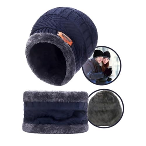 Kit Touca Inverno + Cachecol de Gola Premium Tricô Flanelado Forrado Frio Extremo Inverno Lã Pelinho