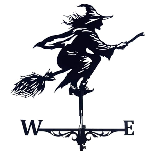 Veletas de Viento para Tejado, Veleta de Metal de Bruja, Paleta De Clima Metálico con Flecha Ornamento Dirección del Viento Indicador, decoración de jardín para Exteriores, Granja, Patio, jardín