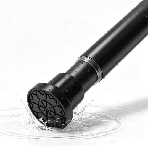Image of Corklatta Black Spring Tension Curtain Rods Adjustable 24-48 Inch | 7 /8 Inch Diameter Adjustable Spring Tension Rod,No Drill Curtain Rods for Windows,Doorway