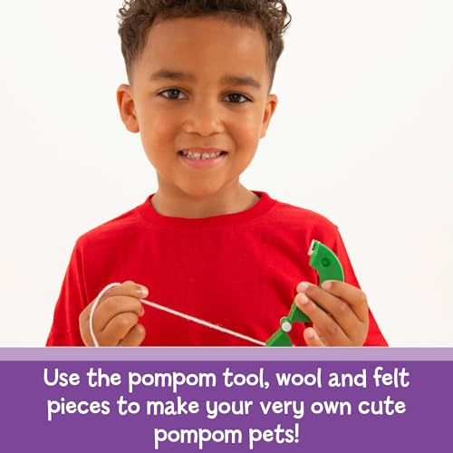 Galt Pom Pom Pets, Kids Knitting & Sewing Set, Create Your Own 2 Cute & Fluffy Pompom Animals - Image 3