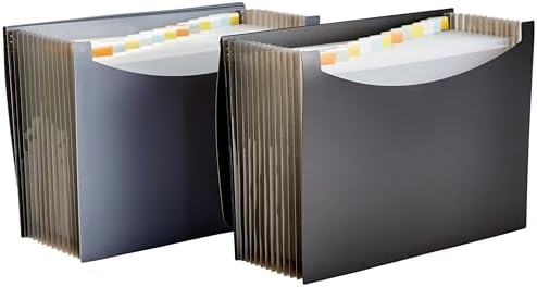 Amazon Basics Expanding Organizer File Folder, Letter Size - Blac...