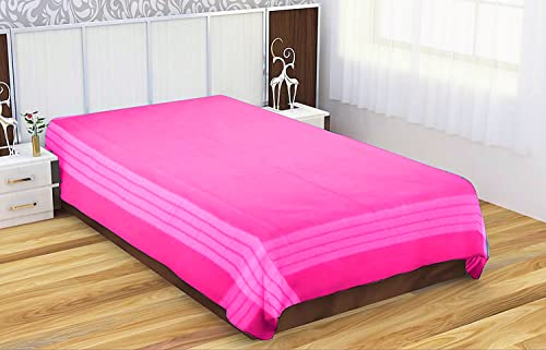 Image of TUNI MANI Pure Cotton Bedsheet with Pillow Cover for Home /Hospitals, Size : 50 inch X 90 inch (Pink)