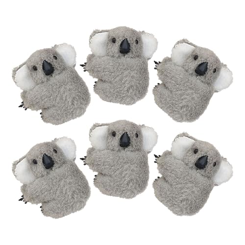 OATIPHO 6 Piezas Pinzas Cabello de Koala de Felpa Kawaii, Diseño Ligero y Cómodo, Accesorio Divertido para Niñas en Eventos Temáticos y Uso Diario