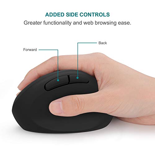 Wireless Vertical Mouse, Ergonomic Wireless Mouse 2.4G High Precision Optical Mice, Reduce Wrist Pain (For Small Hands) #TOP3