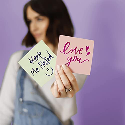 M.C. Squares Stickies Blue Reusable Sticky Notes | 4x4 12-Pack 2-Year Re-Stickable Mini Whiteboards with Smudge-Free Tackie Marker | Made in The USA