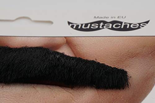 Mustaches Self Adhesive Fake Mustache, Novelty, Policeman False Facial Hair, Costume Accessory For Adults, Black Lustrous Color #TOP4