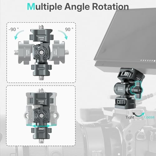 Leaplumin Field Monitor Mount Monitor Holder,1/4\" Screw for 5\" & 7\" Field Monitor Mount Support 360° Swivel &180° Tilt Adjustment,Aluminum Camera Monitor Mount for Camera/Phone Cage