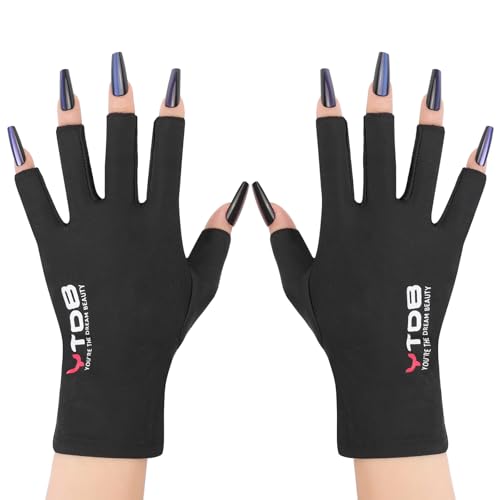 YTDB Fingerless Gloves, UV Protection Gloves for Women, Ideal for Gel Manicures and UV Light for Nails, Lightweight and Stretchy Fabric