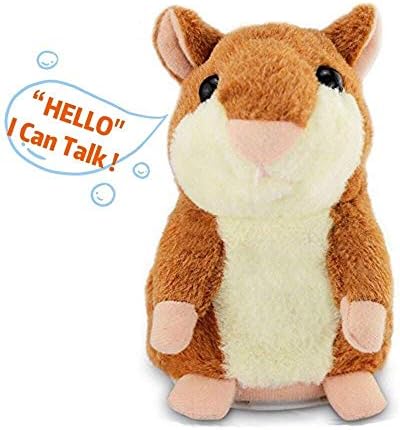 Szresm Talking Hamster Repeats What You Say Electronic Pet Talking Plush Buddy Mouse for Child Kids Party Toys