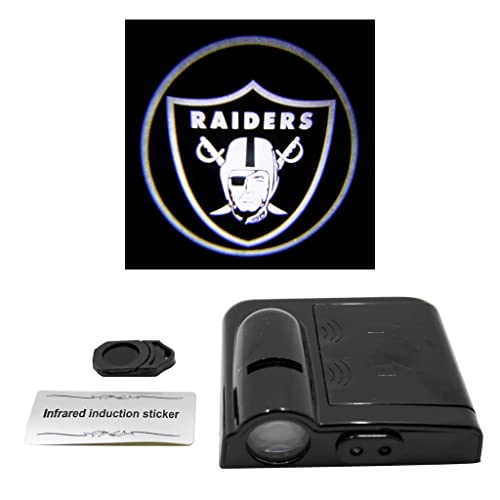 Sporticulture NFL American Football Las Vegas Raiders - Car Door Lights Logo Shadow Display - Car Accessories with One Team Logo Slide - Compatible for Most Car Models - Battery Powered, 2.5” x 2.5”