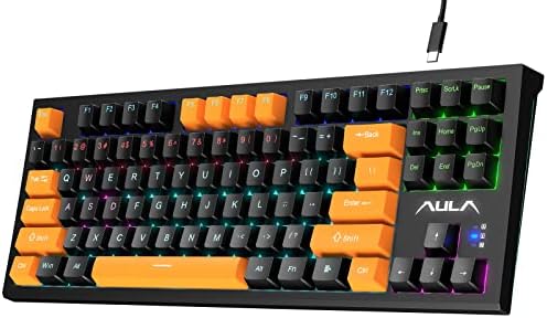 AULA Mechanical Gaming Keyboard, RGB Backlighting Wired Gaming Keyboard for PC Mac Xbox Gamer, Brown Switches