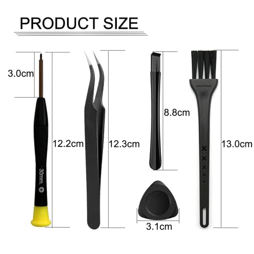 Image of Cleaning Repair Tool Kit for PS5, PS4, PS3, PS2, PS1 Playstation Controller and Console, Crossed Screwdriver PH00(+2.0) PH0(+3.0), Torx Security Screwdriver Set T6 T8H, Tweezer, Crowbar(PS-8)