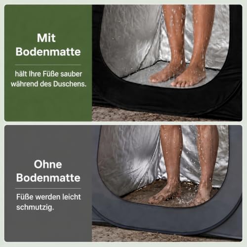 WolfWise PRO Pop Up Duschzelt Camping Silberbeschichtet mit Boden, Überzelt – Ansicht 3