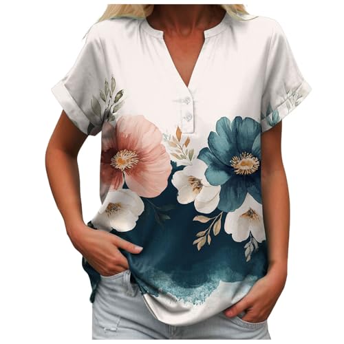 Camisetas Mujer Manga Larga Camisas De Mujer Conjunto De 2 Piezas Lino Lino Boho Estampado Retro Cuello En V Básica Vintage Suelta Casual Ligera Cómoda Playa