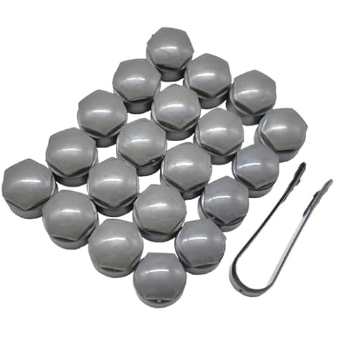 UYUYU 20pcs Wheel Lug Nut Cover Caps 25mm Water Proof w/Dismantle Tool Grey for Audi A1 A2 A3 A4 A5 A6 A7 A8 Wheel Bolt Screw Cover Cover