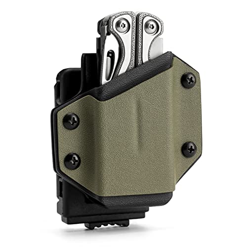 TACTICAL GEEK Kydex Holster für LEATHERMAN Multitool, mit Einstellbare Spannung, Passend für die meisten Multitool Gürtelbreiten, Nylon K Scheide Clamp Taille zurück Gürtelclip Taille Clip Kits Cover