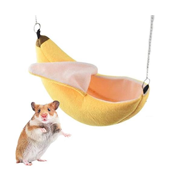 Ismarten banana hamster bed house hammock small animal warm bed house cage nest hamster accessories for sugar glider hamster small bird pet