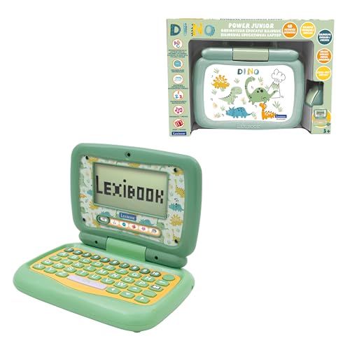 Lexibook, Ordinateur Portable éducatif bilingue Anglais/FRANÇAIS Dinosaure, 40 activités...