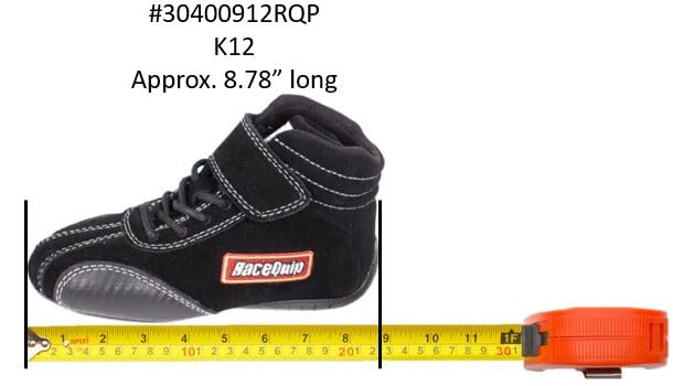 RaceQuip Euro Carbon L Driving Shoes SFI 3.3/5 Toddler Size 12 Black