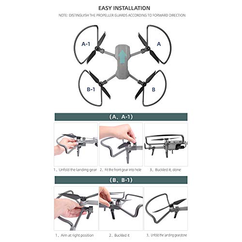 Ajcoflt Para Mavic Air 2 Sunnylife Elevar o trem de pouso Hélice Guardas Set Pernas estendidas Prote