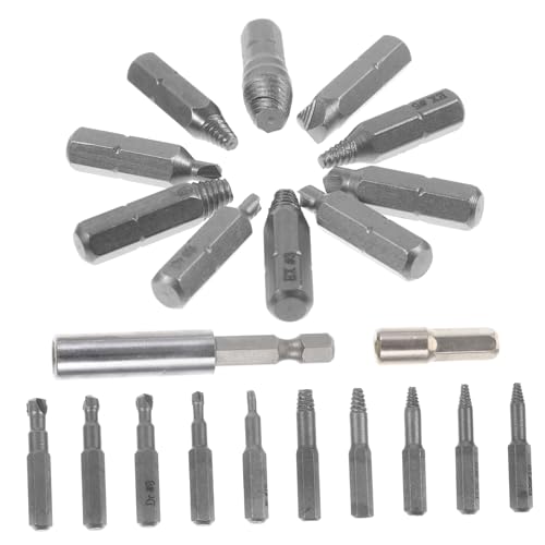SEWACC Broken Bolt Remover Tool Set Set Screw Extractor Kit for Stripped Screws High-speed Steel Extractor Tool