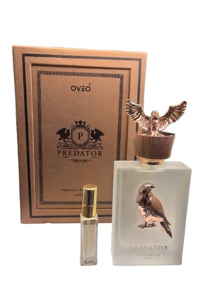 Image of FRASIYON OVEO Predator Gold Eau De Parfum for Men | 100ml - Luxury Long Lasting Perfume with Elegant White Bottle & Free Travel Spray