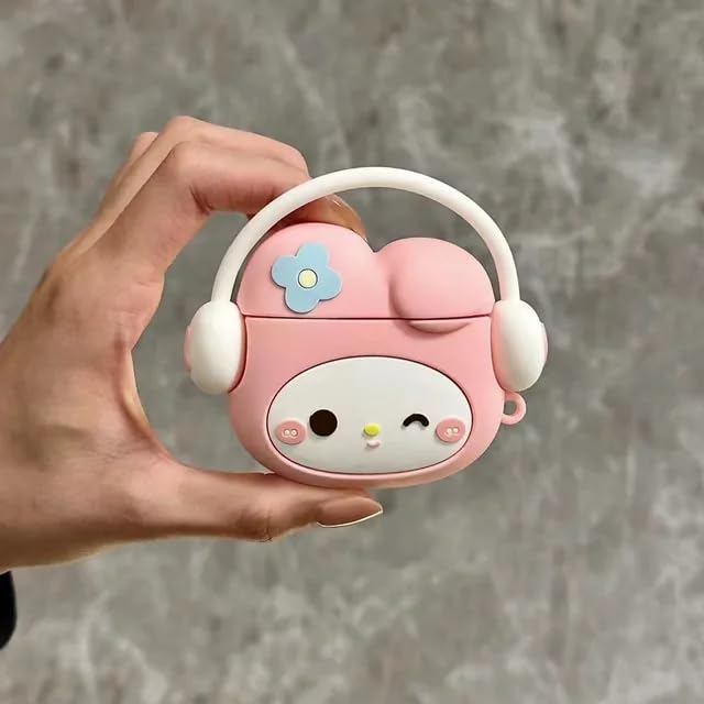 Image of New Cute Soft Silicone Case Compatible with Apple AirPods 4 Generation (2024) Full 360 Protection Dust-Proof Shockproof Case Cover with Hook (Cover Only) (Melody)