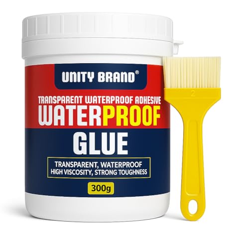 UB UNITY BRAND Crack Seal Glue 300gm with Brush Transparent Waterproof Resin Epoxy for Roof Leakage Crack Seal Agent Roof Water Leakage Solution Water Proof Glue for Waterproofing (300 GM / 1 PACK)
