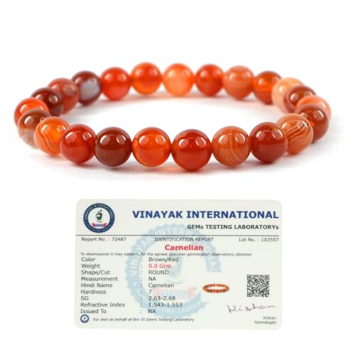 Image of Certified Natural Crystal Stone 8 mm Round Beads Bracelet for Men & Women | Reiki Charged Gemstone Bracelet | Multiple Stone Variants Available