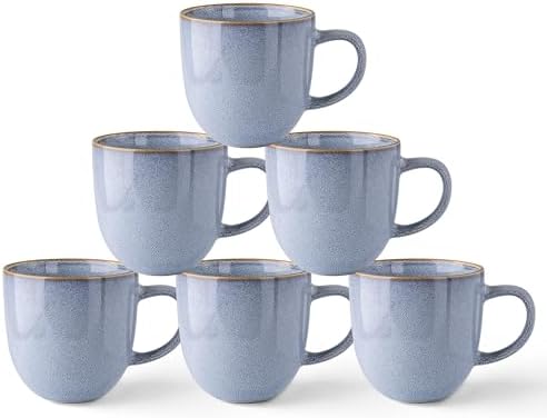 AmorArc Tazas de café de 350 ml, juego de 6 tazas de café de cerá...