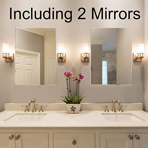 Chende 2Pcs Bathroom Mirror With Beveled Edge, 20" X 28" Frameless Wall Mirror For Bedroom Vanity, Entryways, Washrooms, Living Rooms, Rectangular Horizontal Or Vertical Hanging #TOP3