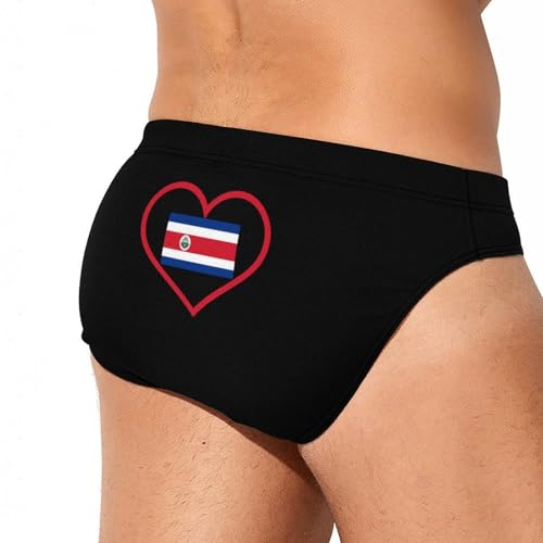 I Love Costa Red Heart Mens Swim Briefs Bikini Sexy Low Rise Trunks Swimsuit Bathing Suit Beach3