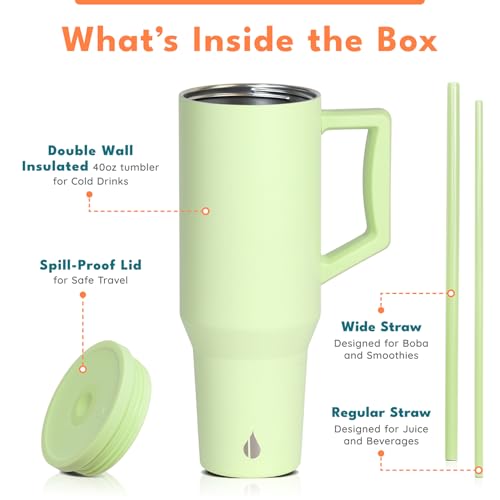 Image of Elemental Spill Proof 40oz Insulated Tumbler with Handle & Straw Travel Mug