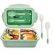 GailySara Lunch Box per Adulti/Bambini con Scomparti, Bento Box con Divisori,A Prova di Perdite, Lavabile in Lavastoviglie, Lunch Box per Asilo Nido, Lunch Box per Scuola/Lavoro/Picnic(Verde)