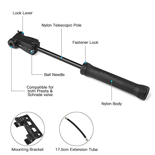 Bomba de bicicleta, Romacci Mini bomba de bicicleta bomba de bicicleta 80 PSI bomba de ar de bicicle