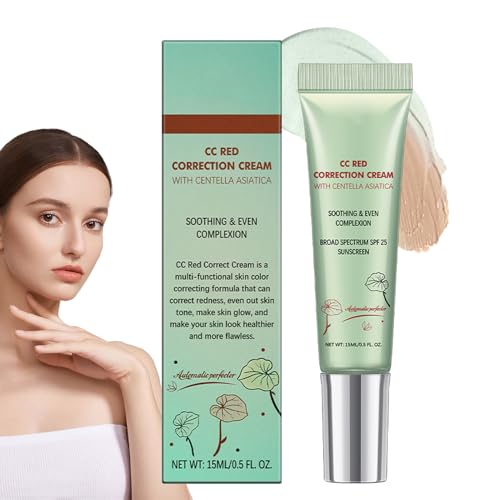 Crema Correctora De Color Para El Rostro, 15 Ml Crema Correctora CC Red Correction Cream, CC Rojo Correcto Con Centellas Asiática, Corrección De La Cara CCcrema, Cubierta De Tez Perfector Y Corrector