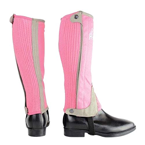 HyLAND Childrens/Kids Two Tone Amara Half Chaps (L) (Pink/Gray)