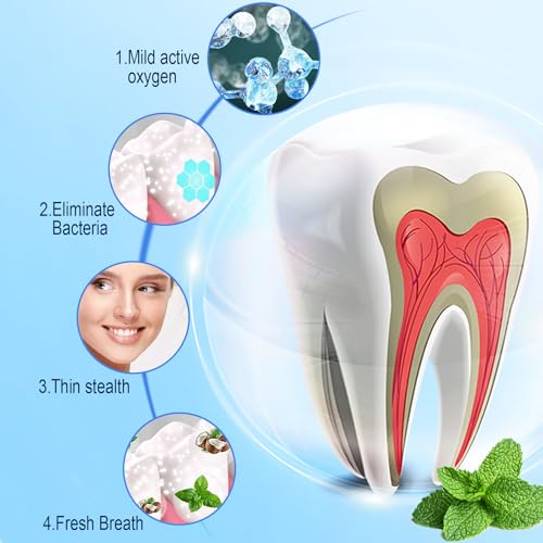 Image of Generic Teeth Whitening Strips - 28 Strips Enamel Safe for Whiter Teeth, Non-Sensitive Formula, Deep Stains Removal Tooth Whitening, Mint