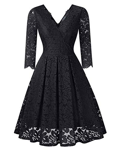 KOJOOIN Feestelijke jurk voor dames, jaren '50-jurk, avondjurk, vintage, baljurk, korte A-lijn, cocktailjurk (maat 34-48) (herbruikbare verpakking) - Image 4