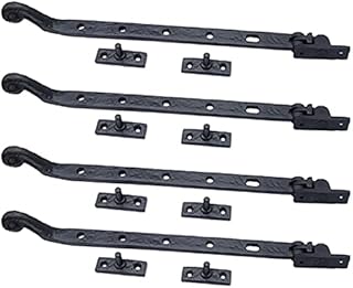 12.50 Inch "Eluzai" Antique Cast Iron Window Casement Stay (Supplied as 4 pieces per pack) - Matte Black Powder Coated