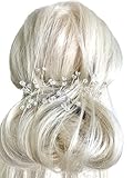 ONDEGO Dezent Silber Haardraht Kristall Haarschmuck Brautschmuck Hochzeit Schmuck Perlen Braut