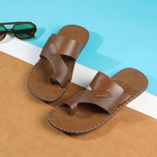 Image of Mochi Men's Faux Leather Stylish Toe Ring Slipper