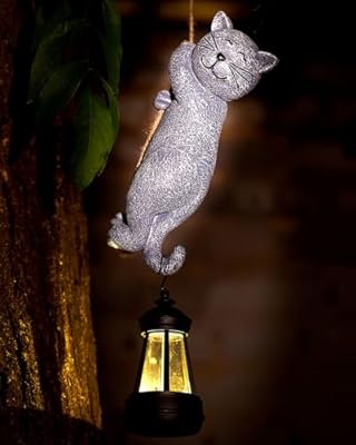 GaloTrek Hanging Solar Cat Statue