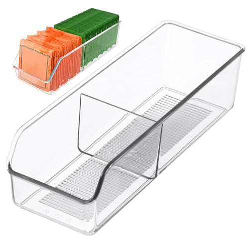 KICHOUSE Scatola Portaoggetti Multifunzionale Per Bustine Di Tè Contenitore Diviso Per Cassetto Da Cucina E Ufficio