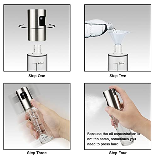 Olive Oil Sprayer For Cooking, 100Ml Oil Spray Bottle, Portable Glass Oil Mister For Bbq, Air Fryer, Baking, Roasting, Grilling, Kitchen Gadgets #TOP3
